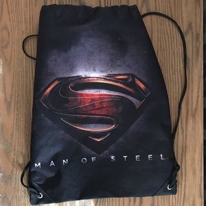 Superman Black Drawstring Knapsack